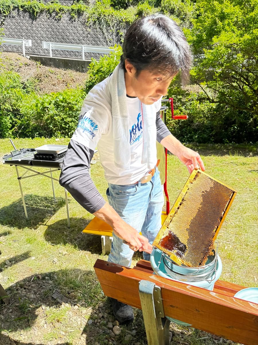 巣枠を持つ